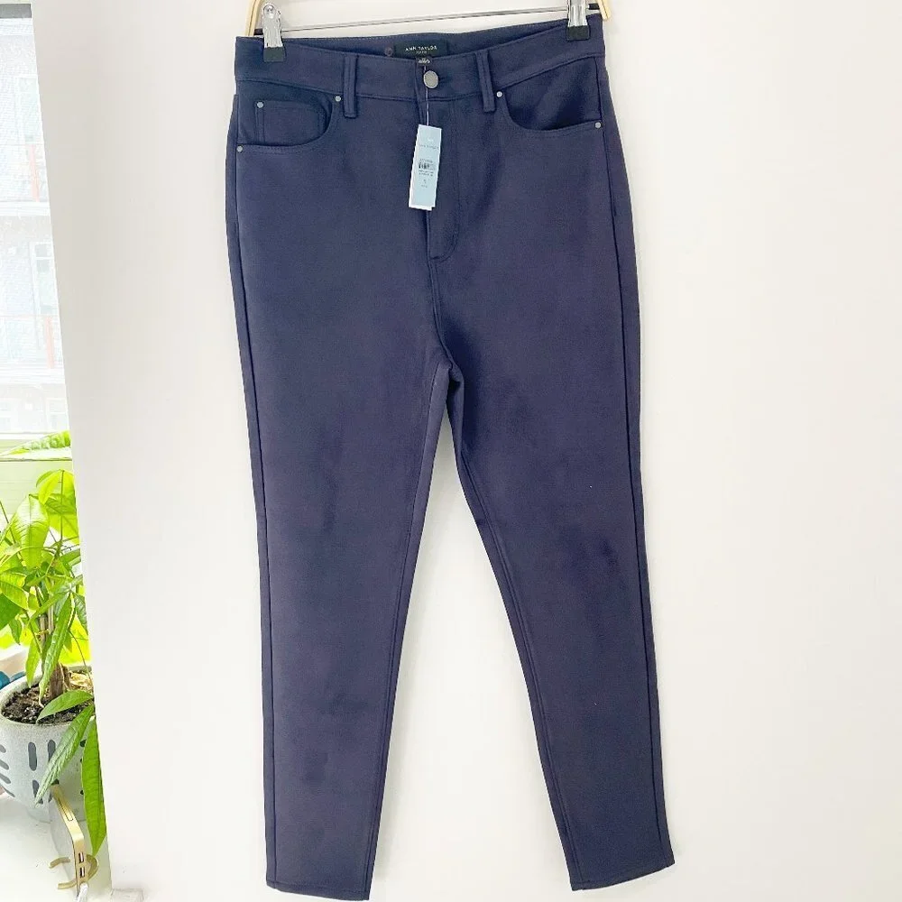 NEW Ann Taylor Purple Crushed Velvet Pants Size 10 Petite - Picture 1 of 7